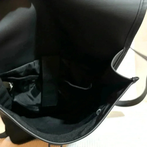 Rains unisex rucksack mit karabinerverschluss black rubber & canvas backpack - Picture 6 of 10